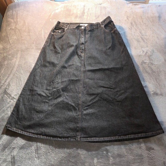 Roaman's Dresses & Skirts - Cottagecore Vintage Roaman's Women 18W Dark Wash Denim A-Line Maxi Skirt Cotton